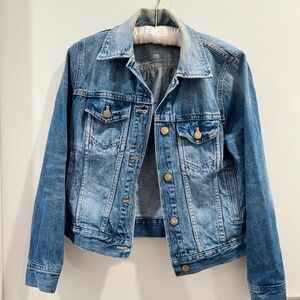Madewell Cropped Denim Jacket Size S Medium Wash Trucker